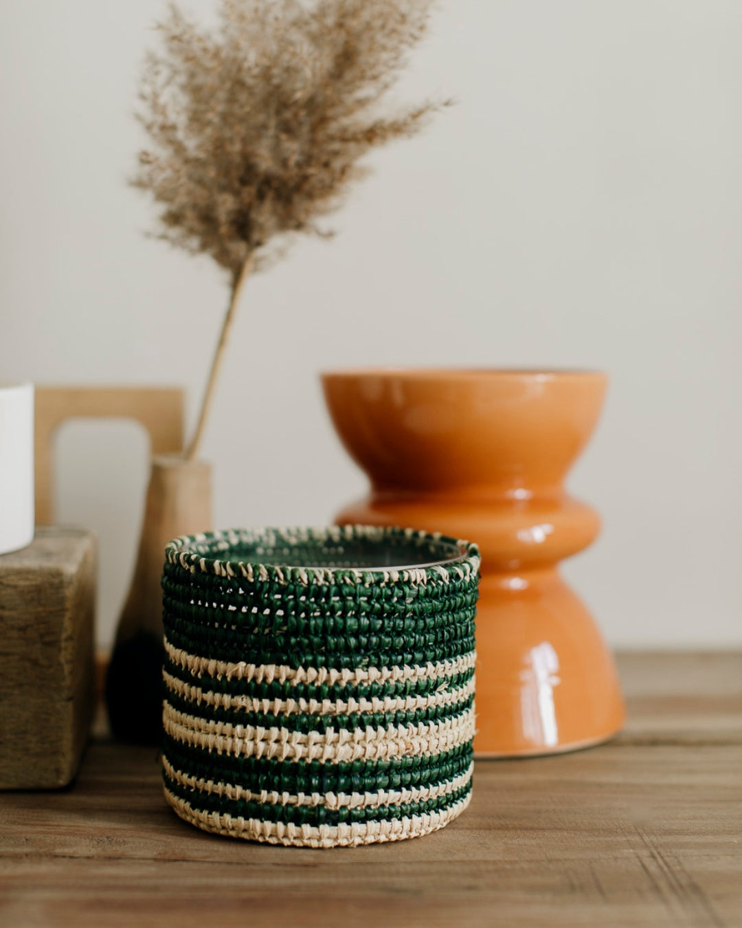 Scented Soy Candle in a Boho Raffia cover