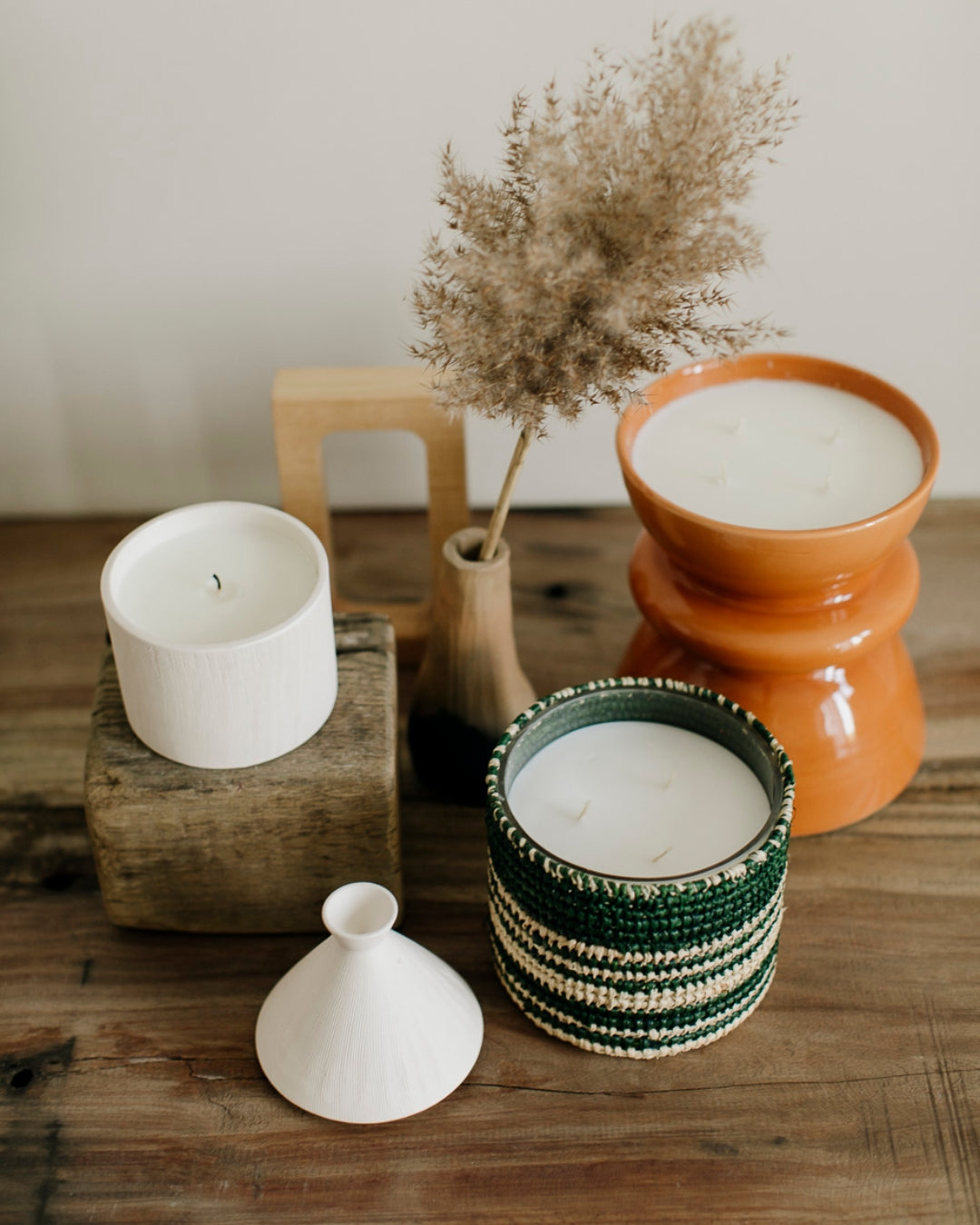 Scented Soy Candle in a Boho Raffia cover