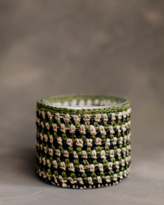 Scented Soy Candle in a Boho Raffia cover