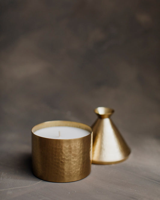 Scented Candle in a Handcrafted Brass Holder