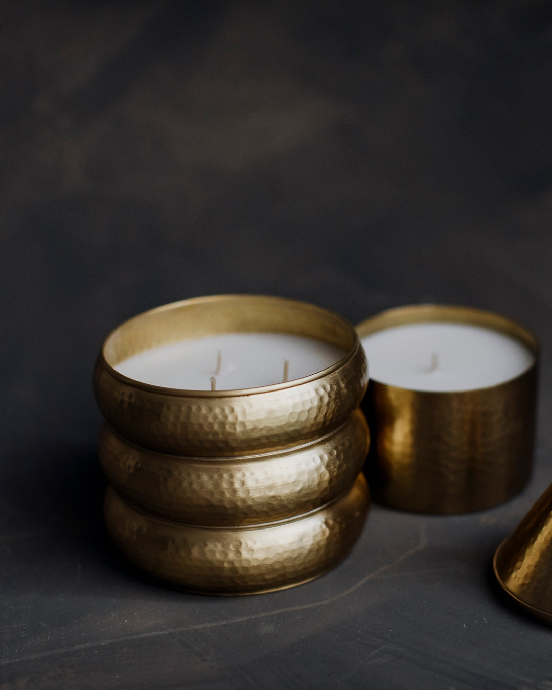 Scented Soy Candle in a Handcrafted Brass Holder