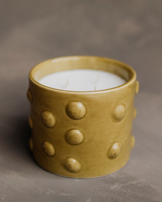 Soy Scented Candle in Olive Ceramic Cover