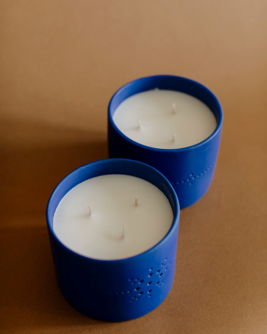 Scented Soy Candle in a Ceramic Cobalt Cover