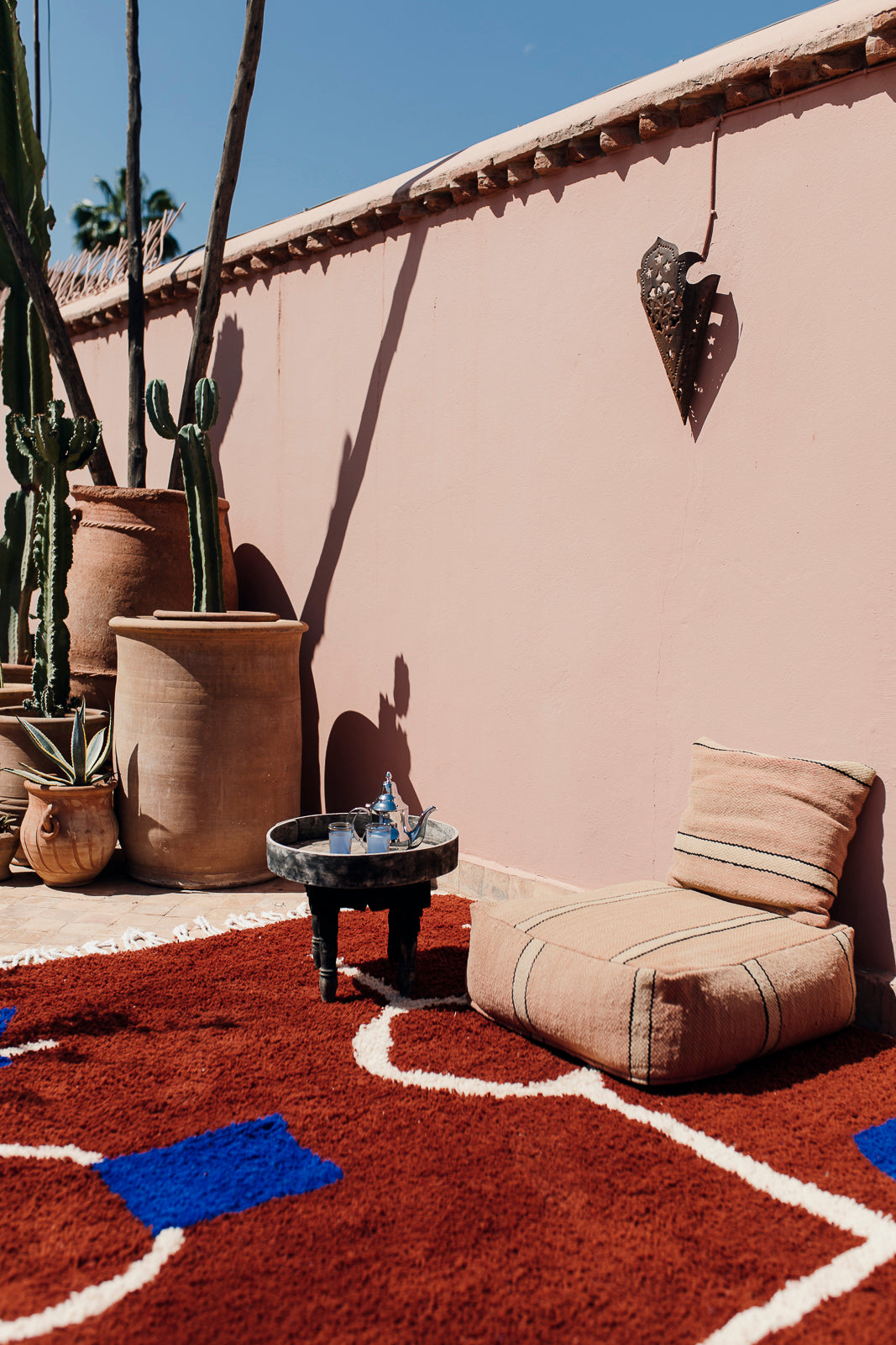 Moroccan burgundy carpet for premium interiors