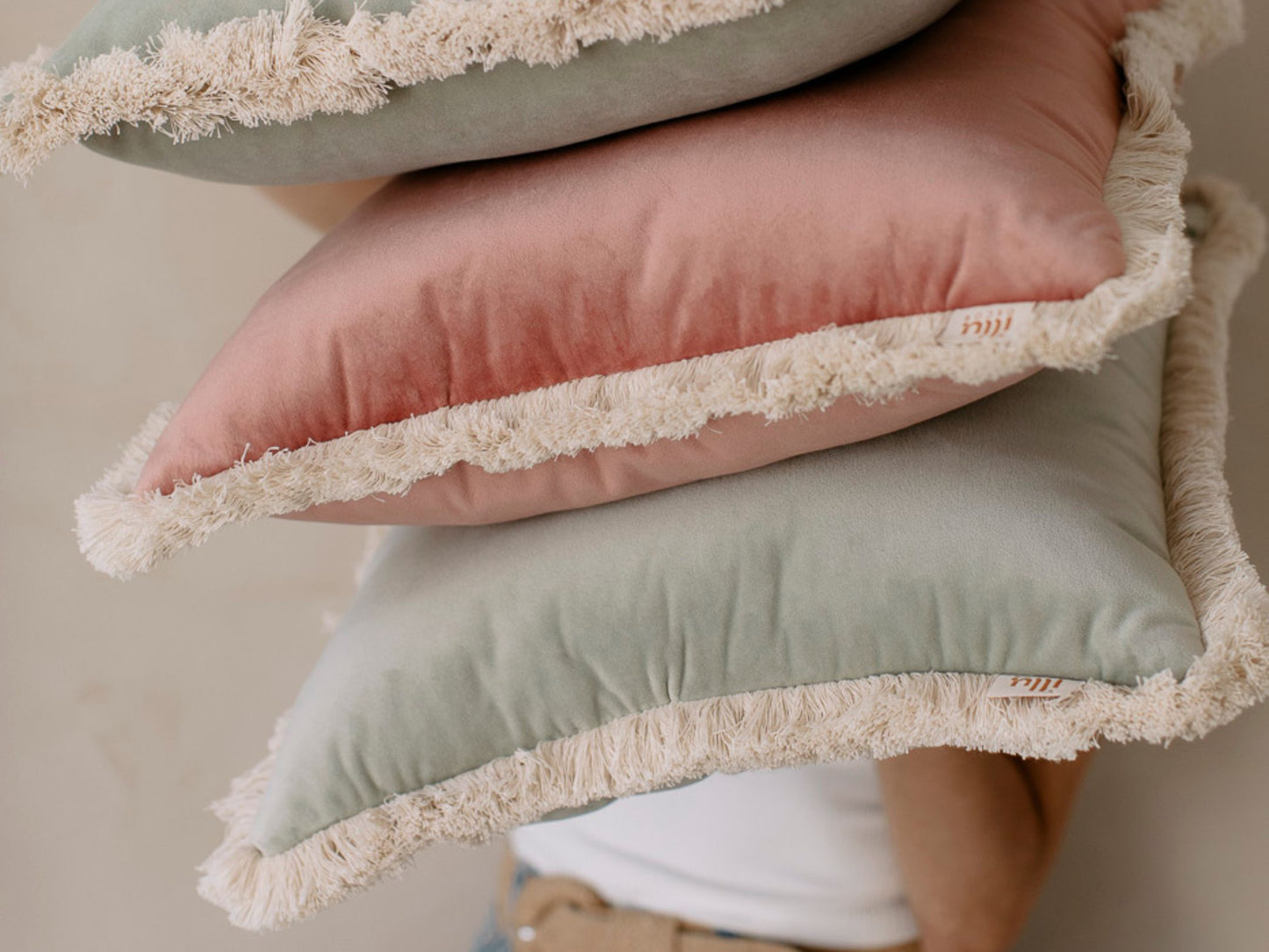 velvet pastel scatter cushions